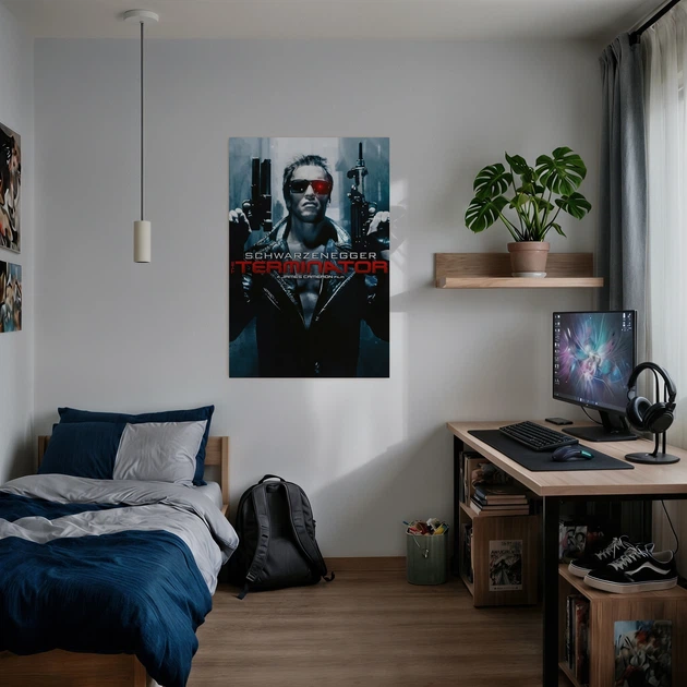 Постер Терминатор, киборг T-800, Terminator (1984), боевик, Шварценеггер, A2 60×43 см (id7178) - изображение 2