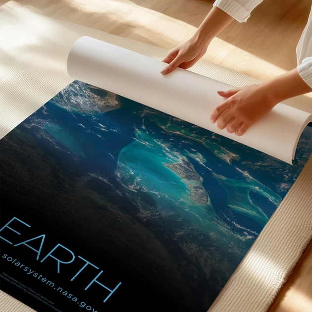 Постер Земля, Earth, NASA, НАСА, космос, астрономия, A3 42×27 см (id7096) - изображение 3