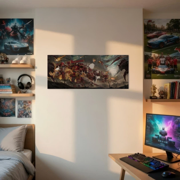 Постер Вархаммер 40000, Кровавые Ангелы, тираниды, Warhammer 40000, W40K, Blood Angels, A1 60×144 см (id7237) - изображение 2