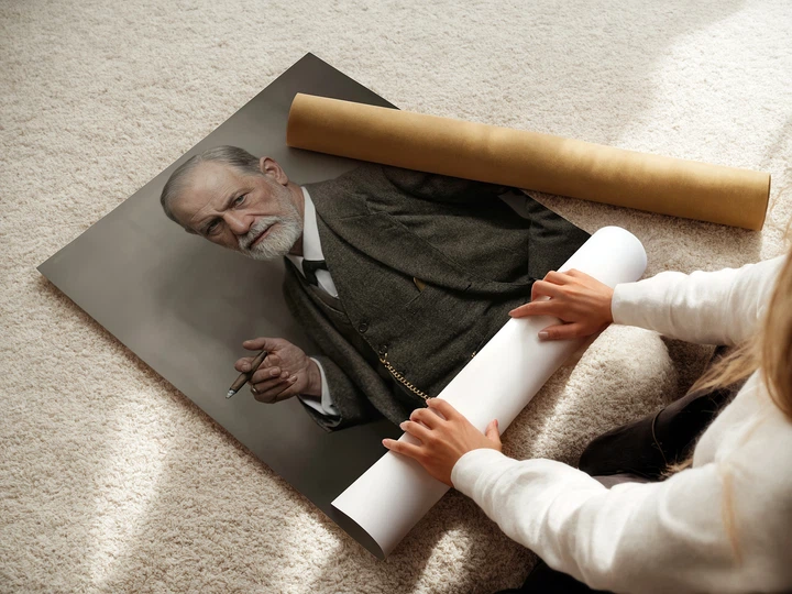 Постер Зигмунд Фрейд, Sigismund Freud, психоаналитика, психиатрия, A3 42×30 см (id7249) - изображение 3