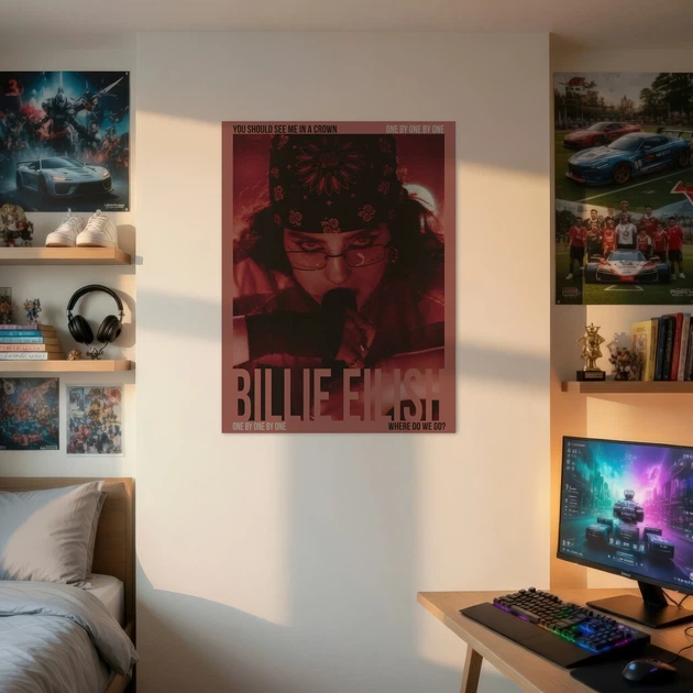 Постер Билли Айлиш, Billie Eilish, поп-музыка, A2 60×45 см (id7053) - изображение 2