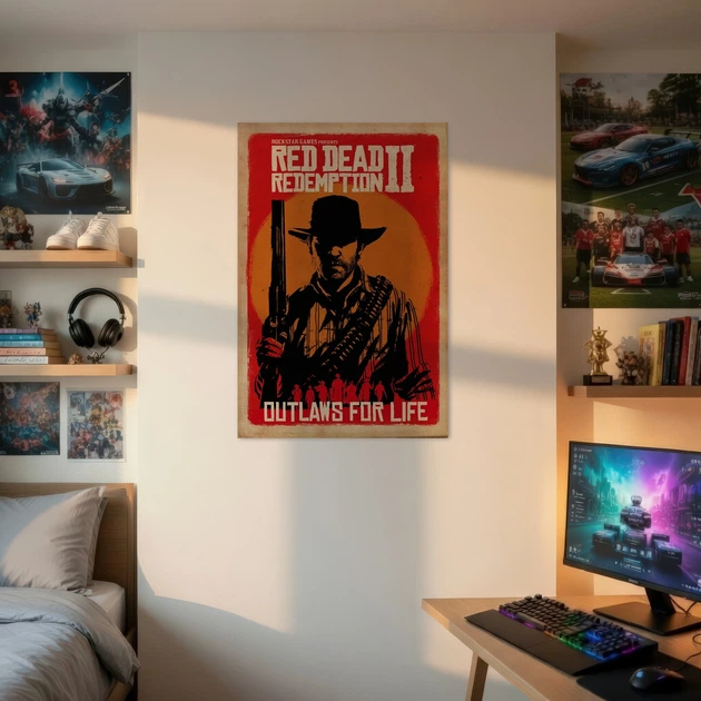 Постер Red Dead Redemption 2, RDR 2, декор комнаты геймера, A3 42×28 см (id2962) - изображение 2