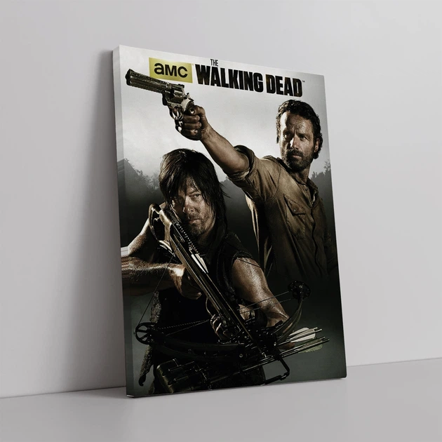 Интерьерная картина Ходячие Мертвецы, Рик Граймс и Дэрил Диксон, The Walking Dead, TWD, постер по сериалу, 42×28 см (id1150) - изображение 2