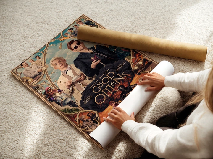 Постер Благие знамения, Good Omens, Терри Пратчетт, сериал, фентези, A3 42×28 см (id4777) - изображение 3