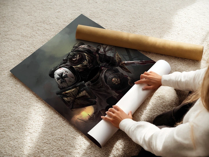 Постер Вархаммер 40000, Чёрный Храмовник, Black Templar, Warhammer 40000, A3 42×30 см (id3761) - изображение 3