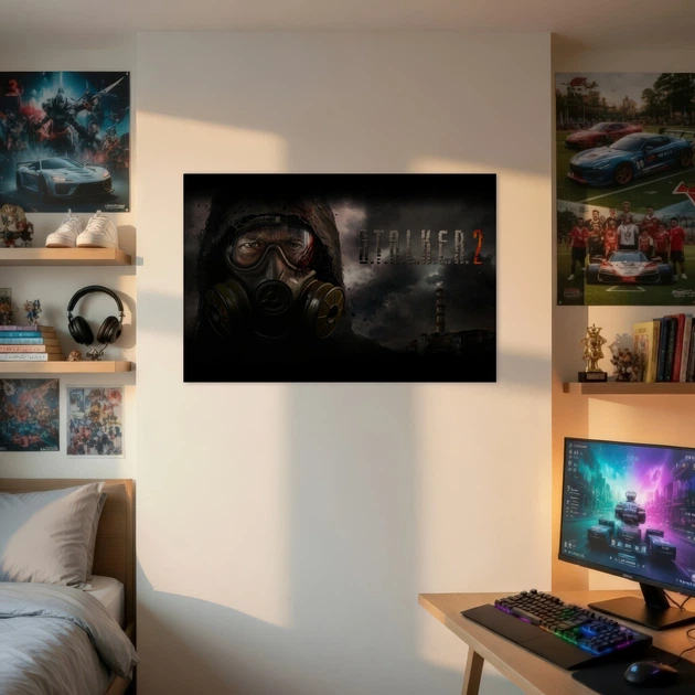 Постер Сталкер 2, Stalker 2, противогаз, Чернобыль, плакат для геймера, A3 28×42 см (id3515) - Фото 2 Постер Сталкер 2, Stalker 2, противогаз, Чернобыль, плакат для геймера, A3 28×42 см (id3515) - изображение 2