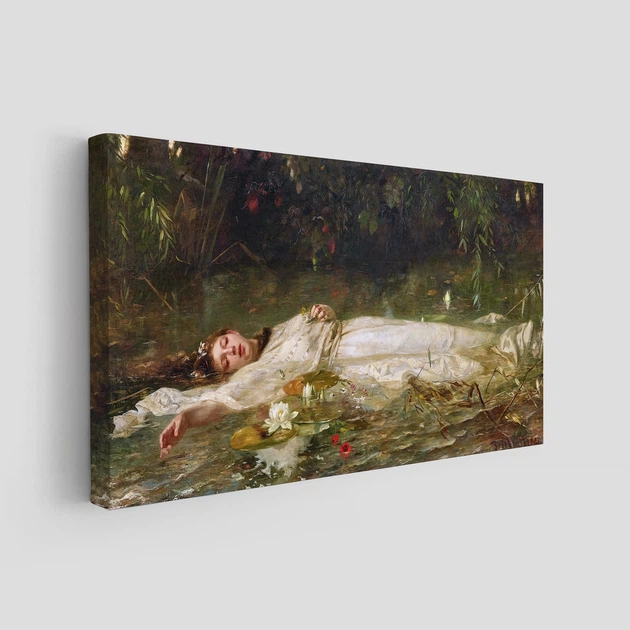 Интерьерная картина Фридрих Хейзер, Офелия, Friedrich Heyser, репродукция картины, 21×42 см (id7011) - изображение 2