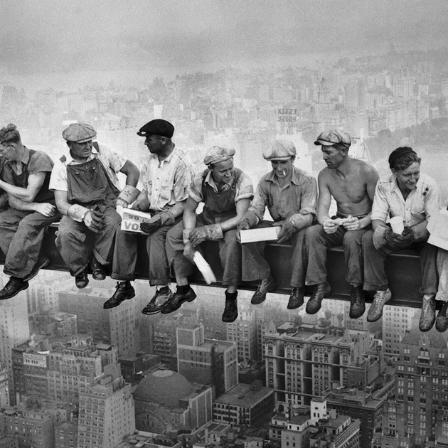 Інтер'єрна картина Обід на хмарочосі, Lunch atop a Skyscraper (1932), інтер'єрний декор, культове фото, 60×85 см (id0575) - зображення 4
