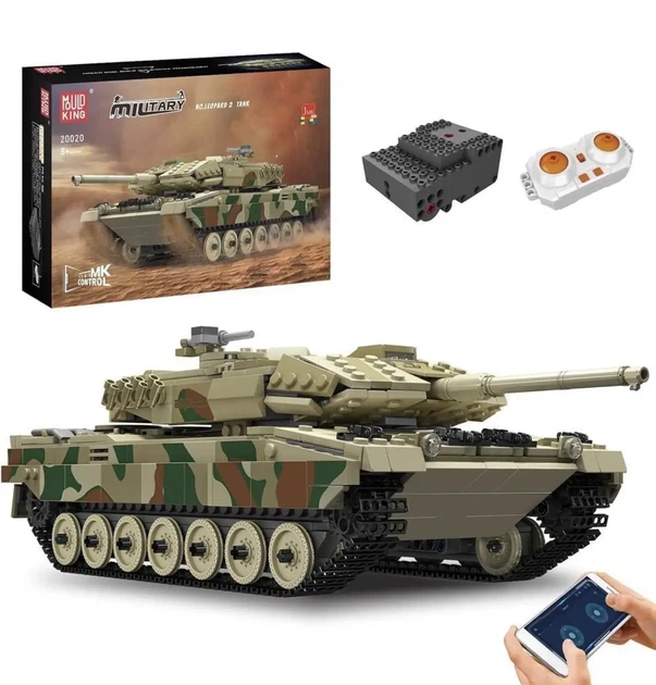 Конструктор LEOPAPARD 2 Tank Mould King Technik 20020 на 1091 деталі з радіокеруванням - Фото 4 Конструктор LEOPAPARD 2 Tank Mould King Technik 20020 на 1091 деталі з радіокеруванням - зображення 4
