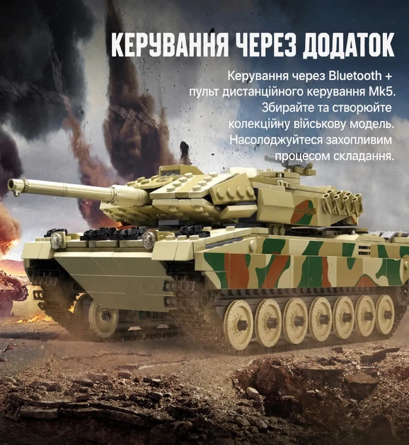 Конструктор LEOPAPARD 2 Tank Mould King Technik 20020 на 1091 деталі з радіокеруванням - Фото 3 Конструктор LEOPAPARD 2 Tank Mould King Technik 20020 на 1091 деталі з радіокеруванням - зображення 3