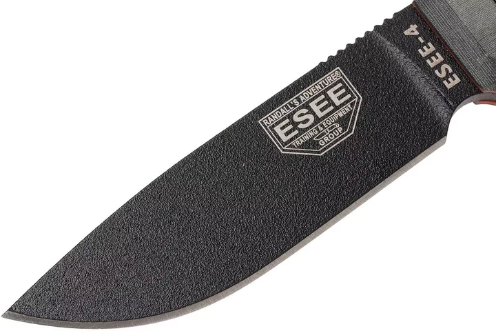 Ніж туристичний для польової кухні ESEE Model 4 Black Grey Micarta ESEE-4P-B - Фото 3 Ніж туристичний для польової кухні ESEE Model 4 Black Grey Micarta ESEE-4P-B - изображение 3