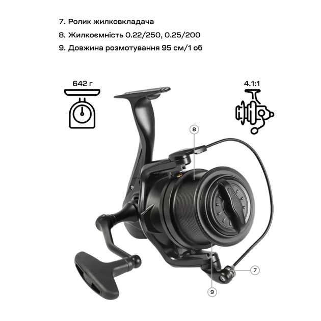 Котушка Brain Apex Carp Big Pit 8000 6+1BB - зображення 9