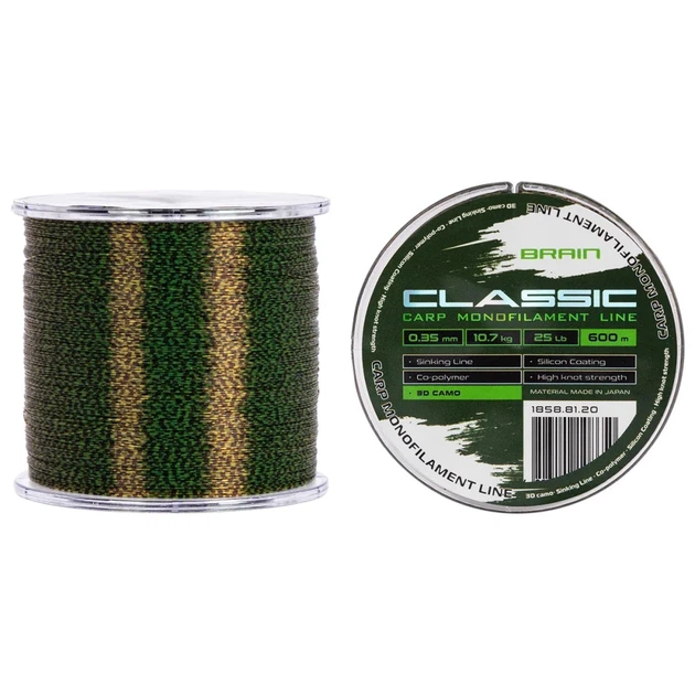Волосінь Brain Classic Carp Line 3D (camo) 600m 0.35mm 25lb 10.7kg - Фото 1 Волосінь Brain Classic Carp Line 3D (camo) 600m 0.35mm 25lb 10.7kg - зображення 1