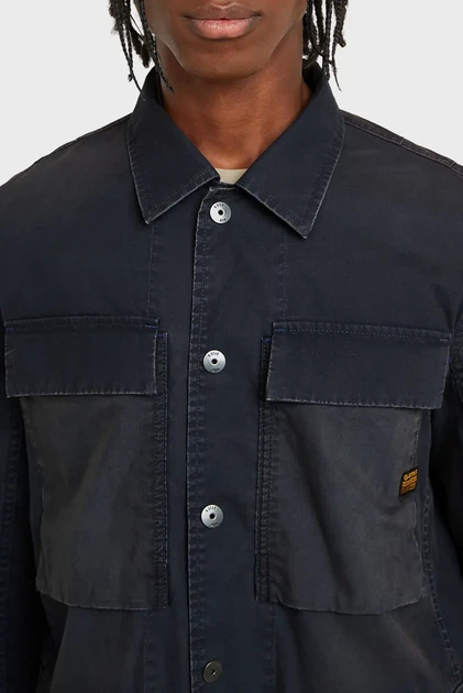 Чоловіча темно-синя джинсова сорочка overshirt G-Star M D26429,D387 - Фото 4 Чоловіча темно-синя джинсова сорочка overshirt G-Star M D26429,D387 - изображение 4