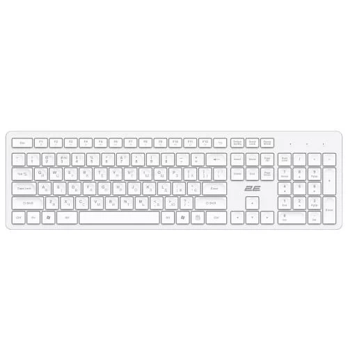 Клавіатура бездротова 2E KS260, White (2E-KS260WWH_UA) - Фото 1 Клавіатура бездротова 2E KS260, White (2E-KS260WWH_UA) - зображення 1