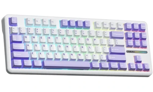 Клавиатура Aula F87 EN/UA White/Lilac (6948391202464) - изображение 2