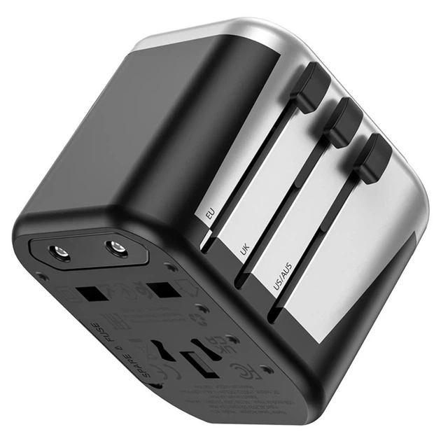 Перехідник мережевий Hoco AC5 Level Dual Port Universal Conversion Charger Black - зображення 2