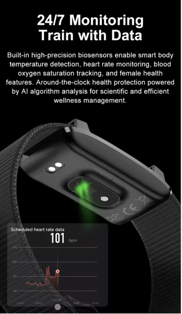 Умный браслет BIVA Y25 Smart Bracelet Black - изображение 2