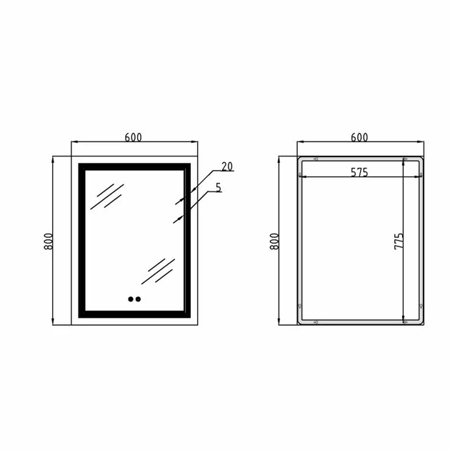Дзеркало Qtap Cardinal 600х800 з LED-підсвічуванням Touch, з антизапітнінням, з диммером, рег. темп кольору (3000-6500K) - Фото 2 Дзеркало Qtap Cardinal 600х800 з LED-підсвічуванням Touch, з антизапітнінням, з диммером, рег. темп кольору (3000-6500K) - зображення 2