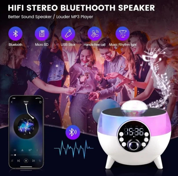 Колонка BLTH-0322 портативна Bluetooth з RGB-підсвіткою, з диско-шаром, на ніжках (am7111) - зображення 3