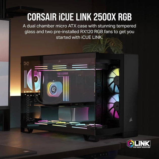 Корпус для ПК CORSAIR iCUE LINK 2500X / RGB / без ПЖ / Черный (102123112) - изображение 2