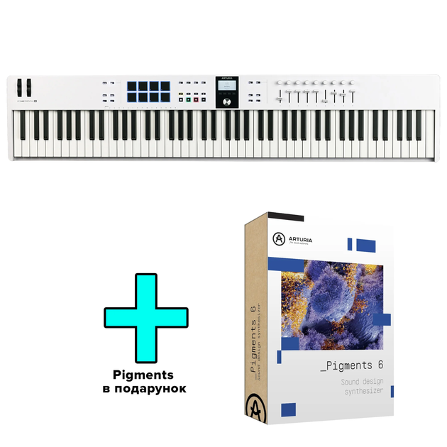 MIDI-клавиатура Arturia KeyLab Essential 88 mk3 (White) + Arturia Pigments - Фото 1 MIDI-клавиатура Arturia KeyLab Essential 88 mk3 (White) + Arturia Pigments - изображение 1