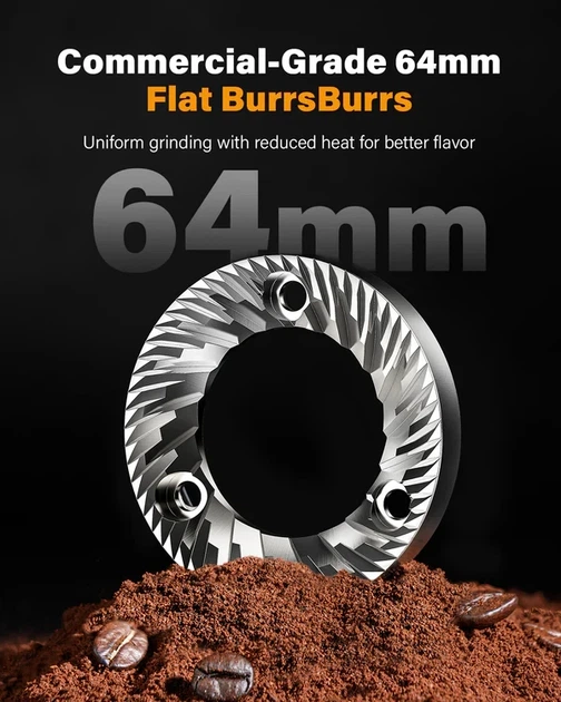 Электрическая кофемолка SHARDOR 64 mm Burr Coffee Grinder с LED-дисплеем (3063409016) - Фото 4 Электрическая кофемолка SHARDOR 64 mm Burr Coffee Grinder с LED-дисплеем (3063409016) - изображение 4