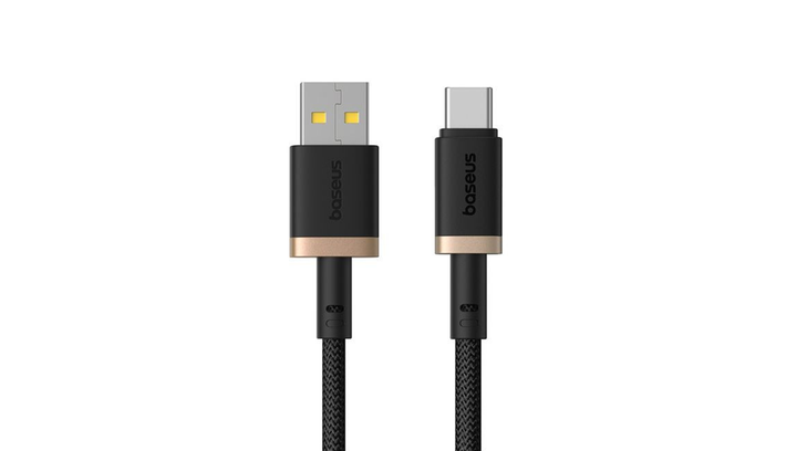 Кабель Baseus Dura Series Fast Charging Cable 60W USB 2.0 - USB Type-C Gold Black 1m - зображення 2