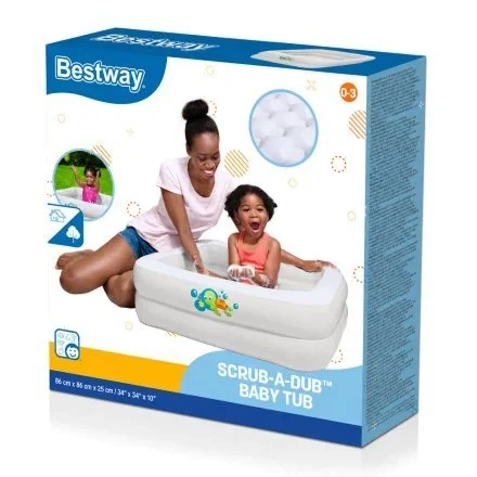 Детский надувной бассейн 86х86х25 см Bestway 51116, Белый - изображение 3