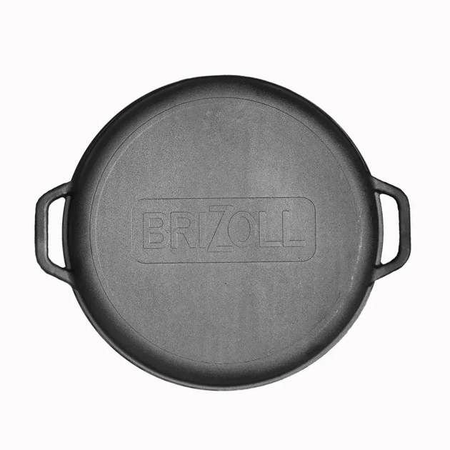 Казан азіатський чавунний 8 л з кришкою-сковородою BRIZOLL KA08-2 (казан для плову, узбецький казан) - зображення 2