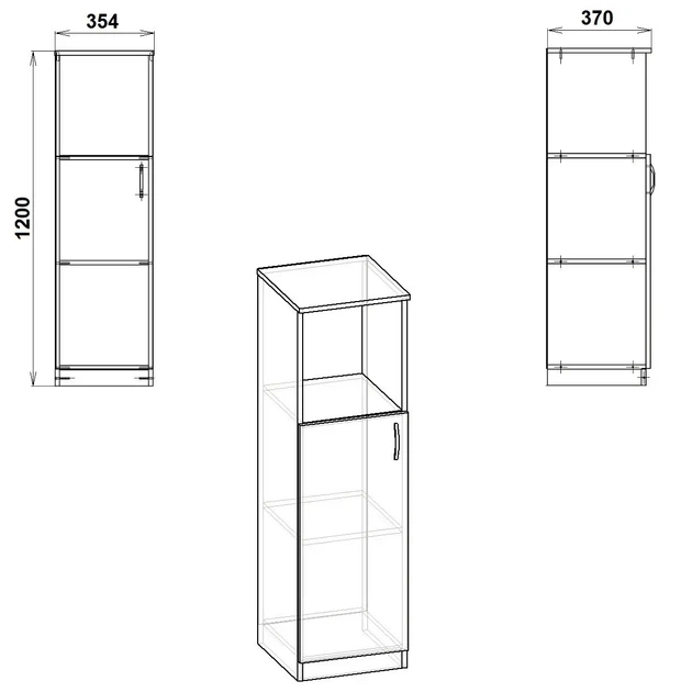 Шкаф книжный Компанит КШ-16 Бук 35,4 × 37 × 120 см - Фото 2 Шкаф книжный Компанит КШ-16 Бук 35,4 × 37 × 120 см - изображение 2