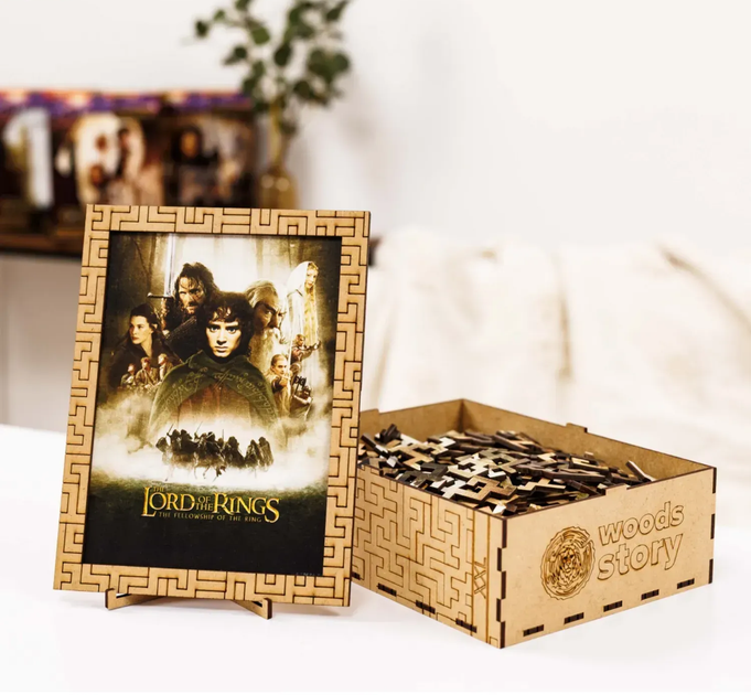 Деревянный фигурный пазл Властелин Колец Lord Of The Rings Братство Перстня XL 40х29 см - изображение 5