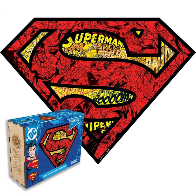 Деревянный пазл Woods Story Superman - Символ Силы 40х29 см XL 250 деталей - Фото 1 Деревянный пазл Woods Story Superman - Символ Силы 40х29 см XL 250 деталей - изображение 1