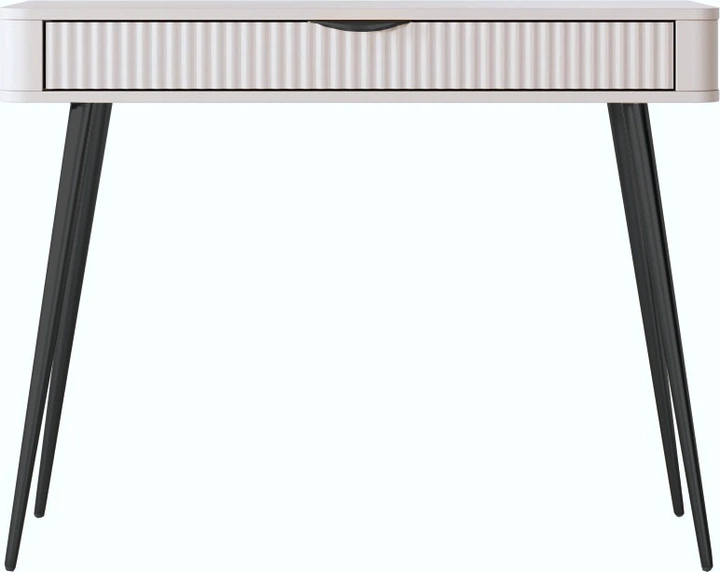 Стол туалетный Perfect Home Lante 1S/100 100.2x38x78 см, 1 ящик, черные ножки Бежевый (000012376985) - Фото 3 Стол туалетный Perfect Home Lante 1S/100 100.2x38x78 см, 1 ящик, черные ножки Бежевый (000012376985) - изображение 3