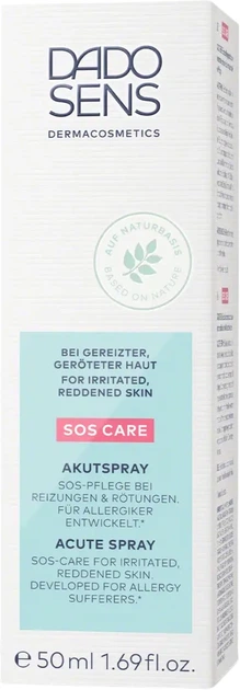 Спрей для обличчя Dado Sens SOS Care Acute 50 мл (4011140211719) - Фото 2 Спрей для обличчя Dado Sens SOS Care Acute 50 мл (4011140211719) - зображення 2