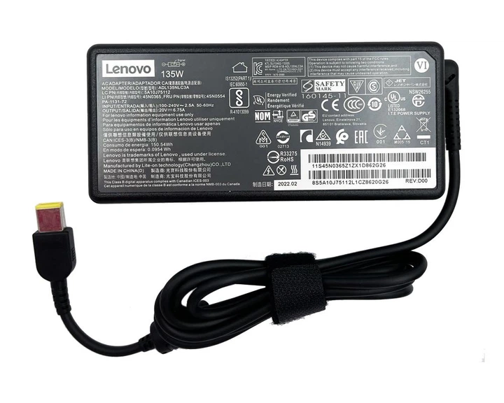 Зарядний пристрій для ноутбука Lenovo 135W (20V 6.75A) роз'єм Square - Фото 1 Зарядний пристрій для ноутбука Lenovo 135W (20V 6.75A) роз'єм Square - изображение 1