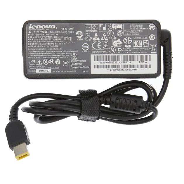 Зарядний пристрій для ноутбука Lenovo 65W (20V 3.25A) роз'єм Square - Фото 1 Зарядний пристрій для ноутбука Lenovo 65W (20V 3.25A) роз'єм Square - изображение 1