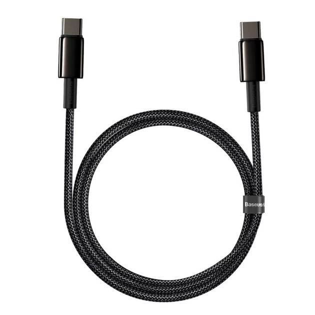 Кабель Baseus Power Delivery Quick Charge USB-C to USB-C 1m Black (CATWJ-01) - Фото 2 Кабель Baseus Power Delivery Quick Charge USB-C to USB-C 1m Black (CATWJ-01) - изображение 2