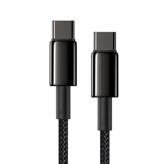 Кабель Baseus Power Delivery Quick Charge USB-C to USB-C 1m Black (CATWJ-01) - Фото 3 Кабель Baseus Power Delivery Quick Charge USB-C to USB-C 1m Black (CATWJ-01) - изображение 3
