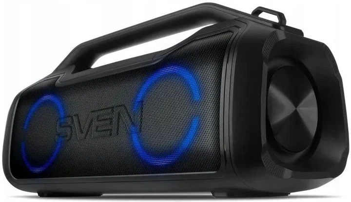 Портативная Bluetooth колонка SVEN PS-390 Black 50 Вт, IPX5, TWS, RGB подсветка, Power Bank, USB Type-C, MicroSD - изображение 4