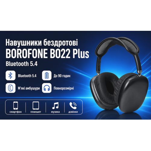 Навушники бездротові Borofone BO22 Plus, Bluetooth 5.4 - зображення 2