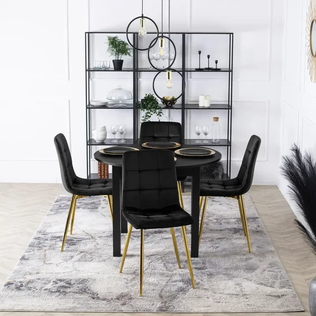 Стул MEBEL ELITE YORK Черный ножки золотые ME.YORK/CZ/ZL/V/K - изображение 2