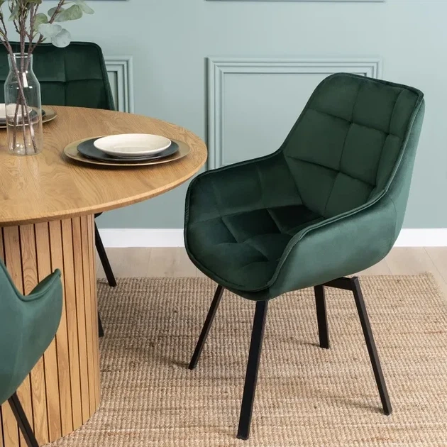 Стул поворотный MEBEL ELITE LUNA Velvet Зеленый ножки черные ME.LUNA/Z/V/K - изображение 4