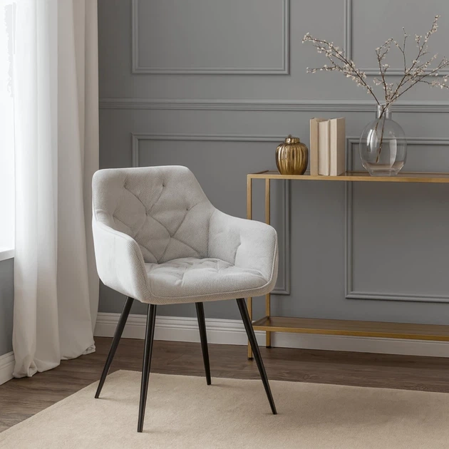 Стул MEBEL ELIT MODESTO Бежевый ножки черные ME.MODESTO/BZ/CZ/T/K - Фото 2 Стул MEBEL ELIT MODESTO Бежевый ножки черные ME.MODESTO/BZ/CZ/T/K - изображение 2