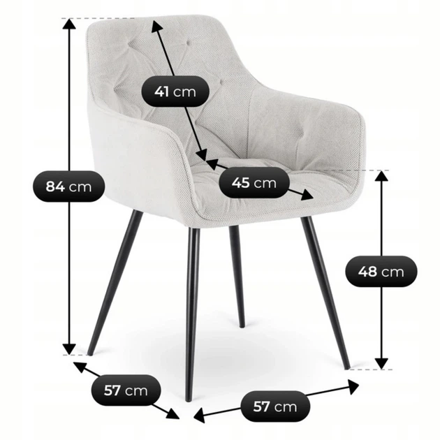 Стул MEBEL ELIT MODESTO Бежевый ножки черные ME.MODESTO/BZ/CZ/T/K - Фото 3 Стул MEBEL ELIT MODESTO Бежевый ножки черные ME.MODESTO/BZ/CZ/T/K - изображение 3