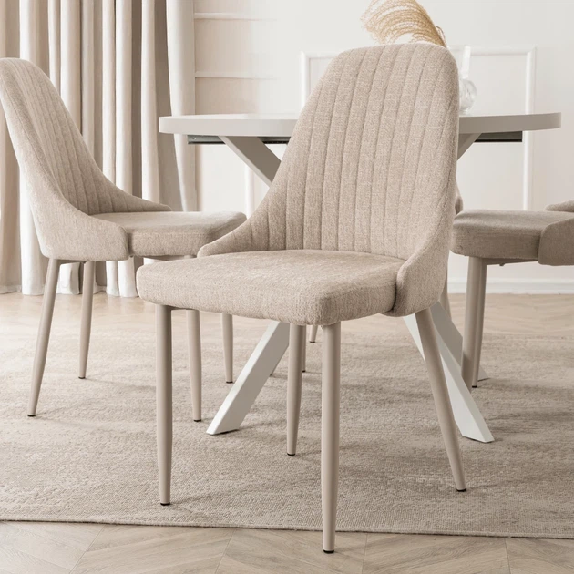 Стул MEBEL ELITE TORINO Кремовый ножки дуб натуральный ME.TORINO/KR/KASZ/T/K - изображение 6