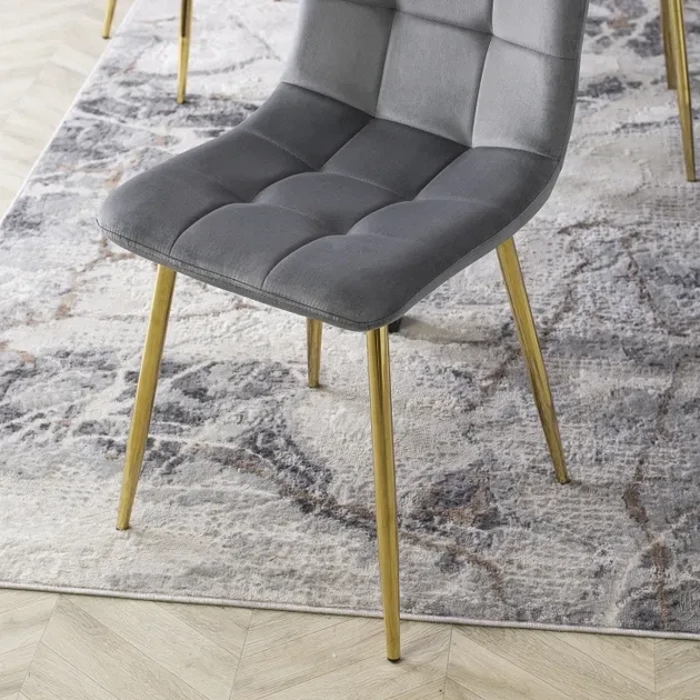 Стул бархатный YORK Velvet, Серый / Золотой (MEBEL ELITE) ME.YORK/P/ZL/V/K - Фото 6 Стул бархатный YORK Velvet, Серый / Золотой (MEBEL ELITE) ME.YORK/P/ZL/V/K - изображение 6