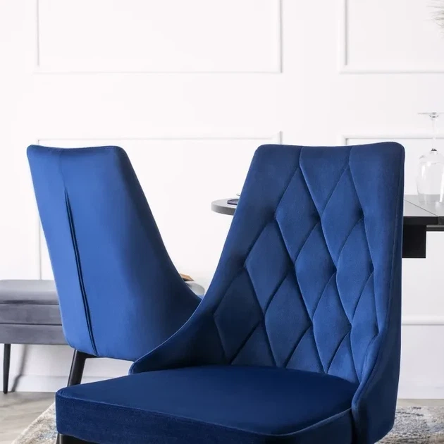 Стул MEBEL ELITE CORK Velvet Темно-синий ножки черные ME.CORK/GR/V/K - изображение 5