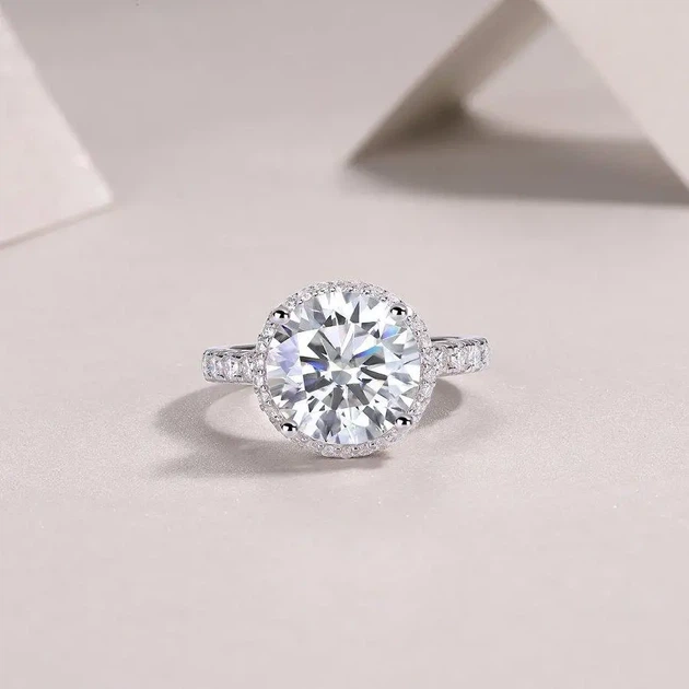 Срібна каблучка з муасанітом 5Ct Розмір 18 Сертифікат (9303) - Фото 2 Срібна каблучка з муасанітом 5Ct Розмір 18 Сертифікат (9303) - зображення 2