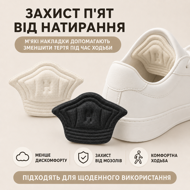 Накладки на пятки для обуви 2 пары 4 шт мягкие вкладыши на задник для защиты от мозолей и натирания - Фото 2 Накладки на пятки для обуви 2 пары 4 шт мягкие вкладыши на задник для защиты от мозолей и натирания - изображение 2